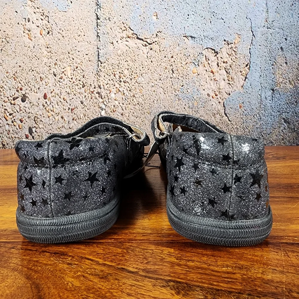 Cat & Jack Girls Black Shimmery Star Dress Shoes Size 5